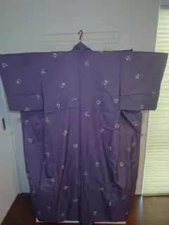 美品　洗える着物　小紋　単衣　花柄のサムネイル
