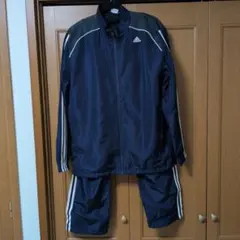 週末限定値下げ　adidas ウインドブレーカー上下セット ネイビー　Oサイズ