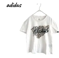 adidas ヒョウ柄 ロゴ Tシャツ 【M】レディース デザインTシャツ 春夏