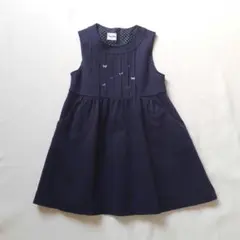 familiar　100cm　ジャンバースカート　リボン　刺繍