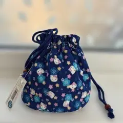 新品)ハローキティちりめん丸きんちゃく