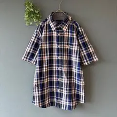 ビバリーヒルズポロクラブ［L］美品◎大人カジュアル◎リネン混◎チェック柄シャツのサムネイル