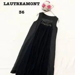 ロートレアモン　レディース　ノースリーブひざ丈ワンピース　パーティー　S 黒