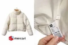 GU アイボリー ショート丈ダウンジャケット M