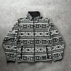 80s90s エルエルビーン フリースジャケット 幾何学グレー ポーラテック