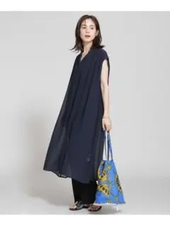 ナノユニバース フリルカラーワンピース フレンチスリーブのサムネイル