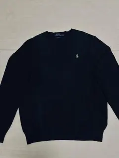 Ralph Lauren Vネックニット セーター 刺繍ロゴ 古着
