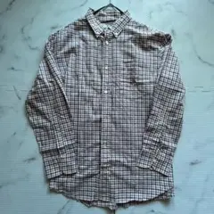 ✨美品✨パパスPapas 長袖チェックシャツ 赤紺白L　HN157のサムネイル