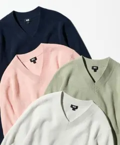 ユニクロ　ワッフルVネックセーター　XS 新品タグ付