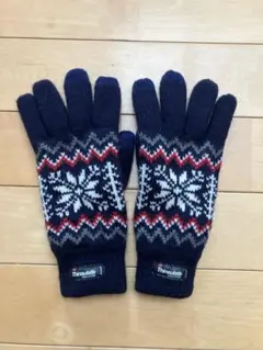 メンズ　手袋　タッチパネル対応　スマホ対応　　Thinsulate 雪の結晶柄