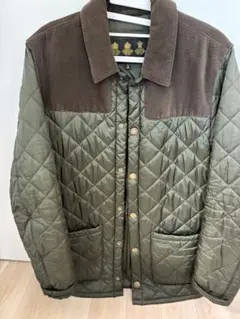 Barbour 英国製 キルティングジャケット オリーブ コーデュロイ襟