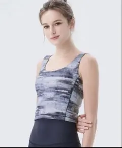 【easyoga】シンプルツイストクロップドタンク