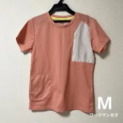 ワークマン Mサイズ レディース ランニングウェア 半袖 サーモンピンク