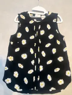 kate spade ブラック フラワープリント ノースリーブ XS