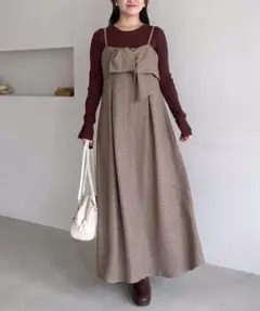 mysty woman フロントリボンキャミワンピース