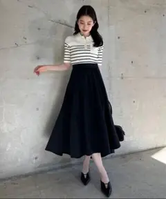 anuans ポロニットドッキングワンピース