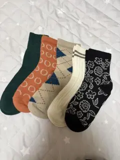 多色デザインソックスセット（5足）