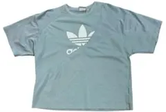 00s アディダス adidas 水色 Tシャツ Lサイズ フロントロゴ