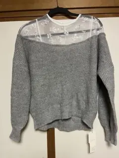 SNIDEL デコルテシースルーニットプルオーバー