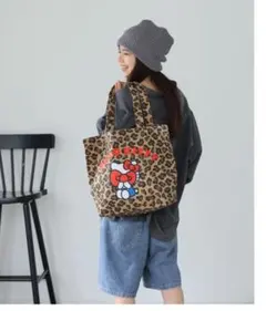 【新品未使用】サンリオ　ハローキティ　レオパード柄　トートバッグ
