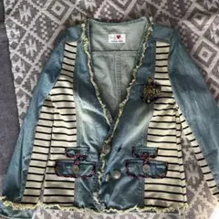 ストライプデニムジャケット　ヴィンテージ