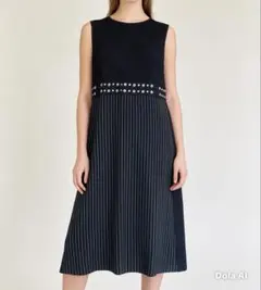 ARTISAN ノースリーブ ワンピース ストライプ 黒のサムネイル