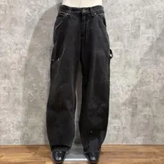 送料無料 Lee リー ブラックデニム ペインターパンツ ワイドシルエット