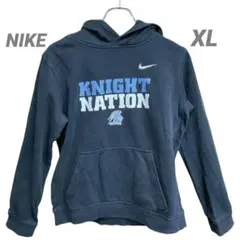 か*マ様 ナイキ　女パーカー　黒　XL　プルオーバー プリントロゴ 【1549】