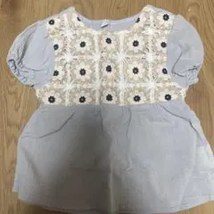 花柄クロシェ編み 半袖ブラウス