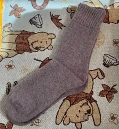 カシミヤ100%の厚手ソックス　 2足グレー