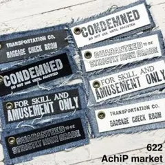 622　革タグ　レザータグ　レザーチャーム　デニムリメイク　2色8個セット