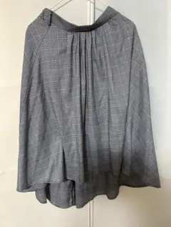 グレー系チェック フレアスカート