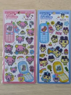 平成はっぴーフォンステッカー　たまごっち　まめっち　ふらわっち