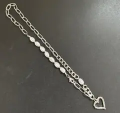 ネックレス シルバー パール ハート 中空 ペンダント 上質 #C448-2