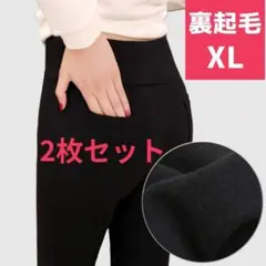 2枚組 レギンス 裏起毛 暖かパンツ XL スキニー 防寒 タイツ 着やせ