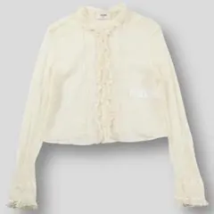 極美品 CELINE 24SS ロミー クロップドシャツ レース&コットン 42のサムネイル