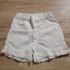 moujonjon フリル付きホワイトショートパンツ