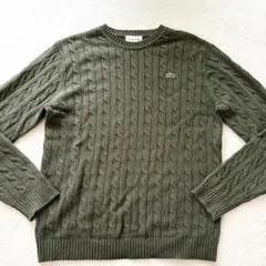 LACOSTE ケーブルニット セーター グレーS - メルカリ
