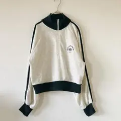 ハーフジップトレーナー　杢グレー　カジュアル　M