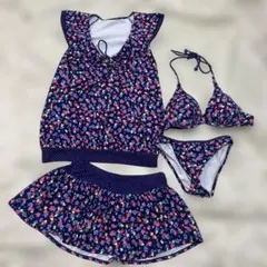 花柄セパレート水着 4点セット　Mサイズのサムネイル