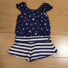 ミキハウス 星柄ストライプ水着 女の子用 90cm