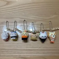 【メルカリ最安値！美品】ちいかわ寿司 フィギュアキーホルダー 6種コンプセット