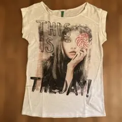 Benetton プリントTシャツ ホワイト XLサイズのサムネイル