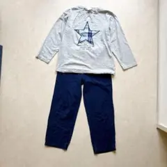 星型プリント パジャマセット グレー・ネイビー　140