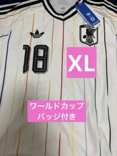 新品日本代表 アウェイユニ オーセンティック AYASE XL スリーブパッチ 