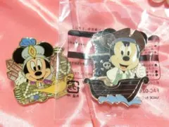 新品未使用☆東京ディズニーシー　ミッキーマウス＆ミニーのバッジ２点　非売品