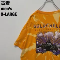 古着 GOLD CHELLA Tシャツ イーストカロライナ大学 タイダイ 黄XL