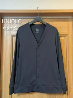 ☆UNIQLO☆エアリズム UVカットVネックカーディガン メンズ S ネイビー