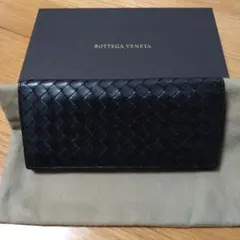 Bottega Veneta ブラックレザー長財布