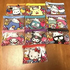 サンリオキャラクターズ　ハローキティ50周年 フラットポーチ 10点セット